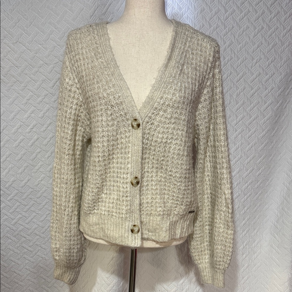 Abercrombie & Fitch Cream Button-Up Cardigan